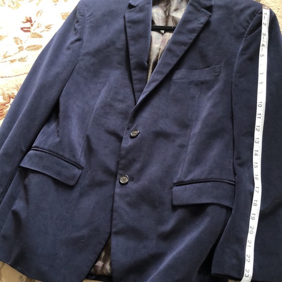 Ralph Ralph Lauren Soft Velvet Velour Jacket Navy Blue Size 40S - Picture 10 of 10